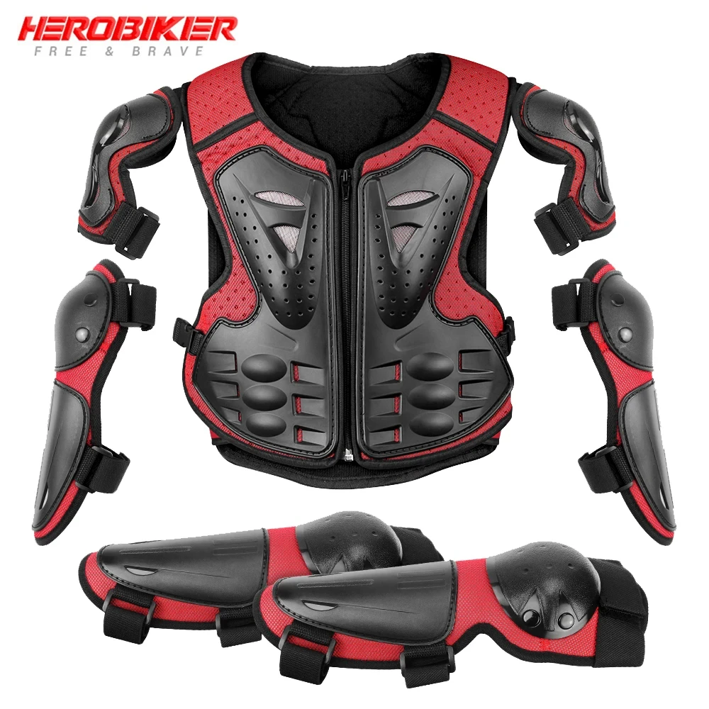 

Kid's Motorcycle Armor Vest Child Protective Gear Motocross Body Armor Jacket Armors Riding Kneepads Moto Full Armor Children