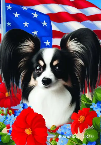 Papillon Tricolor All-American Patriotic 1 Flag