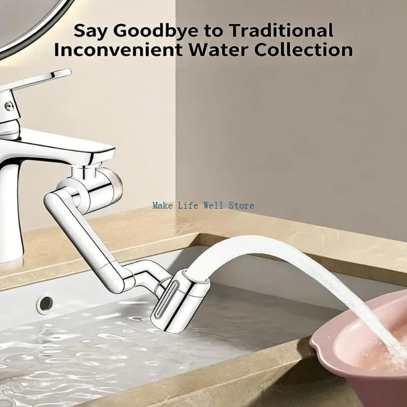  Sink Water Faucet Aerator Extension 1080°Swivels Faucet Extender with Filter, Kitchen Bathroom Faucet Extender 4 Mode