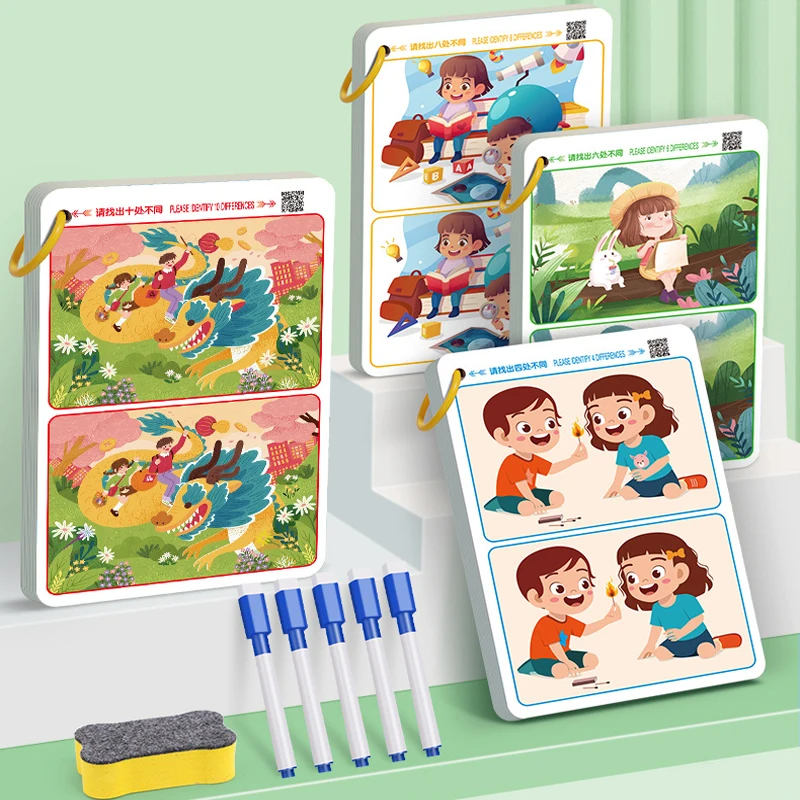 Writing Cards To Draw Identifying Differences Teaching Resources Equipment Reusable Kids Educational Toys Supplies