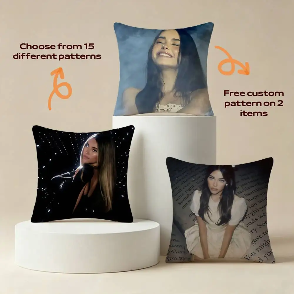 The Locket Tour M-Madison Beer Square Sofa Pillow Cover Solid Color Living Room Home Decor Cushion Case