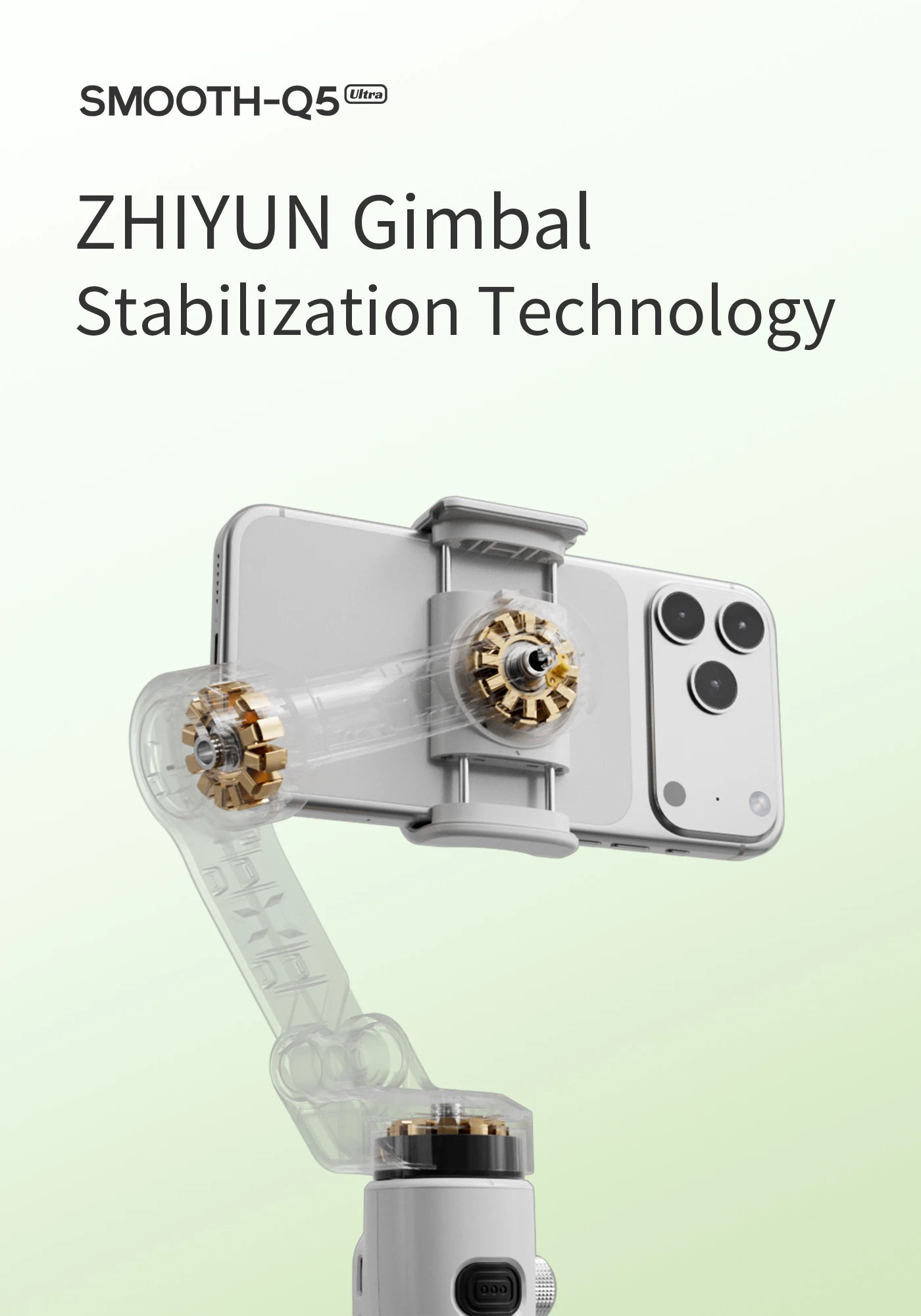 ZHIYUN SMOOTH Q5 Ultra AI seguimiento Smartphone estabilizador de cardán Control de detección de movimiento control remoto inalámbrico para iPhone Android Vlog