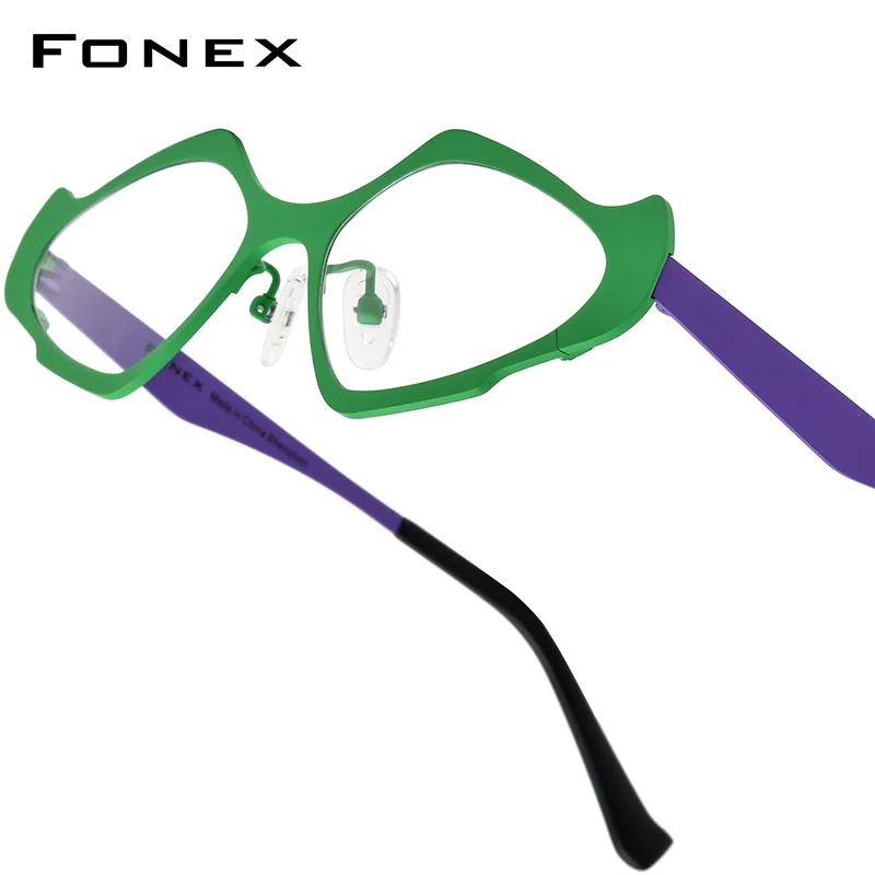 

FONEX Pure Titanium Eyeglasses Frame Women Brand Design Cateye Glasses Female Cat Eye Custom Japanese High Quality Eyewear 85811