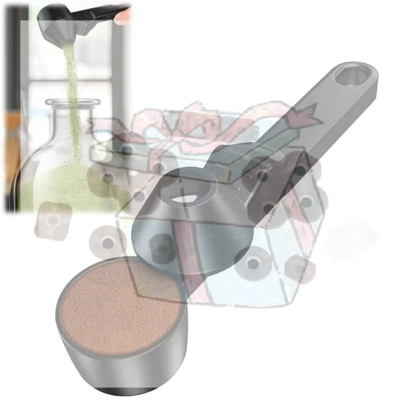 【CC】New No Spill Coffee Scoop Reusable Protein Powder Spoon Sliding Spoon Funnel For Milk&Supplements Kitchen Gadgets