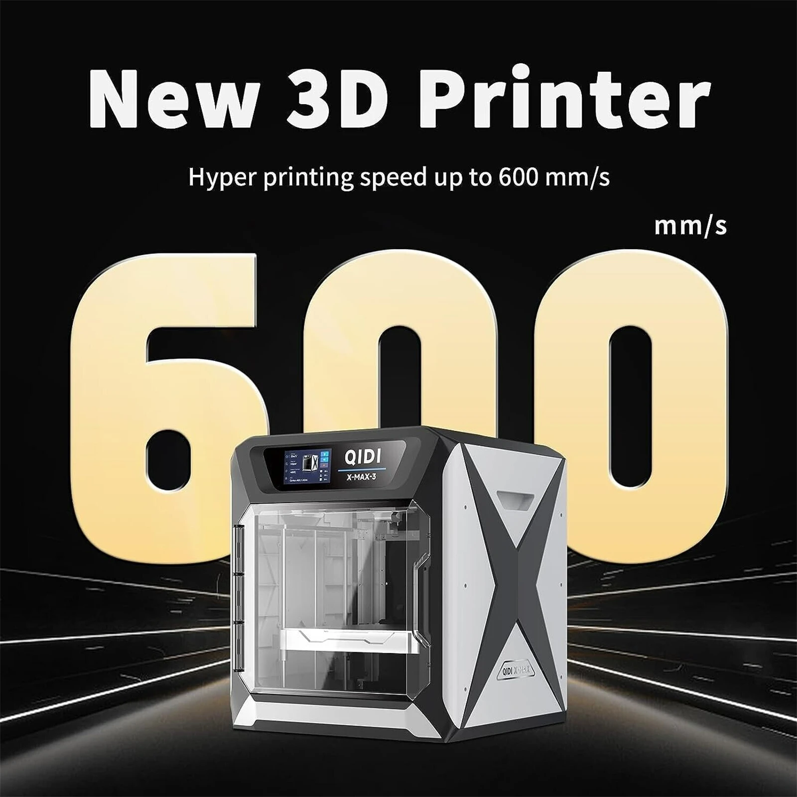 QIDI-impresora 3D X-MAX 3, alta velocidad, 600 mm/s, alto flujo, 35mm ³/s, 65 ℃, calentamiento de cámara, 325*325*315mm