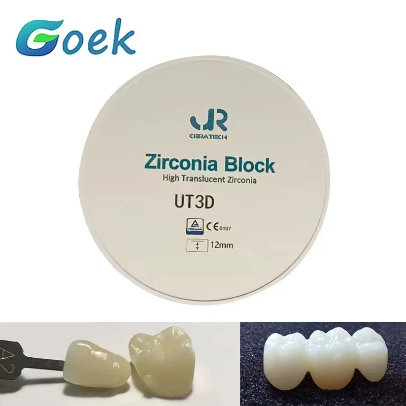 Dental Zirconia Block All-Ceramic UT3D Six Layers Disc Nature Shade Transition Multiple Bridges Dentist Materials 98mm*10-25mm