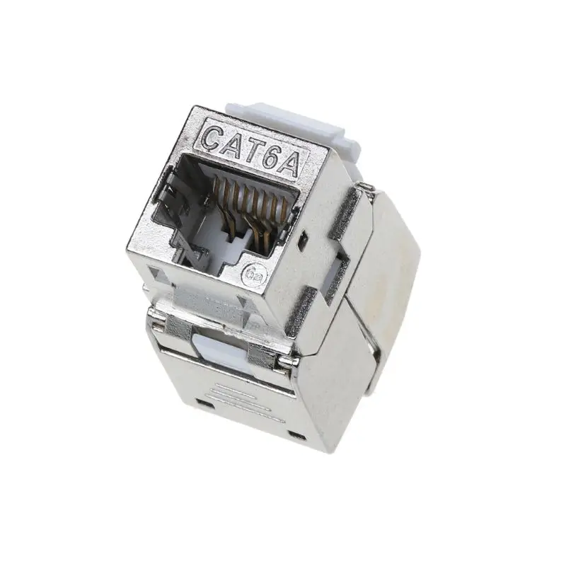 1Pc RJ45 Keystone Cat6 Cat6A Shielded FTP Zinc Alloy Module Keystone   Connector Adapter