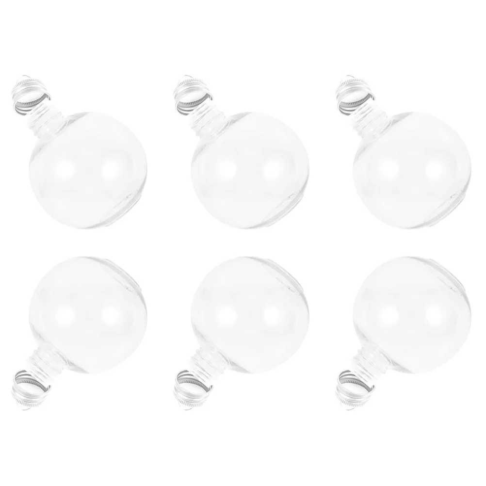 

6pcs Led Shaped Globe Bottles Clear Pet Material Spill Proof Leak Proof Portable Juice Milk Storage Containers Candy Beverage