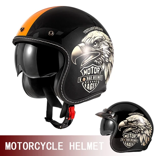 Casco de motocicleta retro de crucero, casco de tres cuartos para motocicleta, casco de vehículo eléctrico transpirable para las cuatro estaciones de verano, caja fuerte