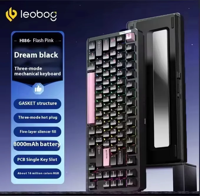 Leobog-アルミニウム合金RGBメカニカルキーボード,軽量ガスケット