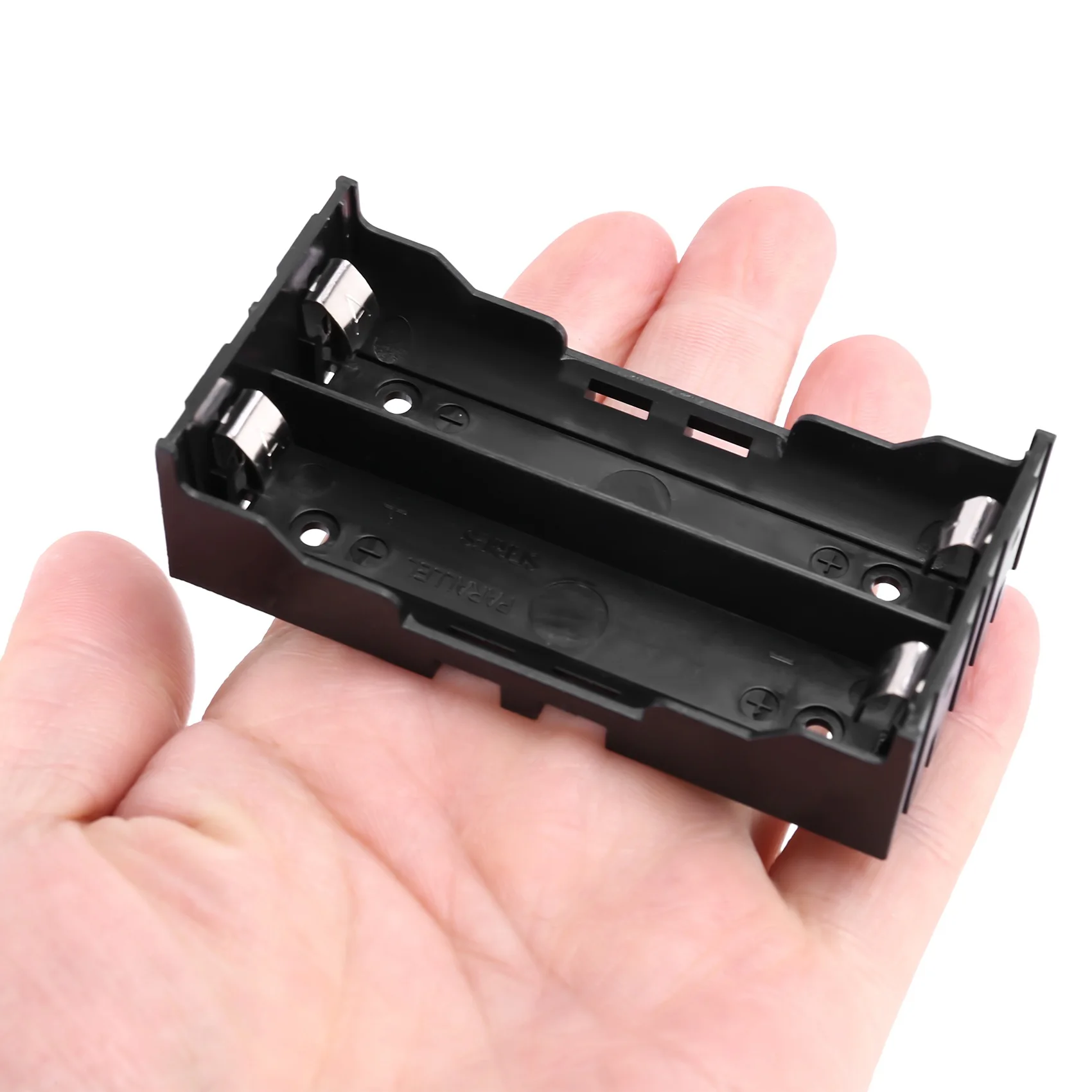 HHTL 5 قطع من البلاستيك الأسود 2 × 3.7 فولت 18650 بطاريات 4 دبوس حامل البطارية