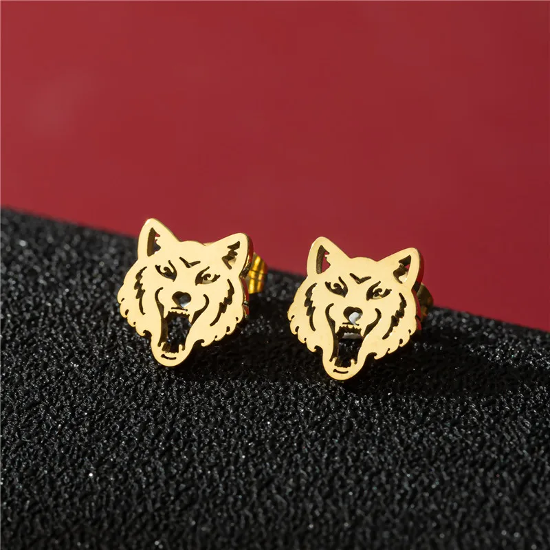 Multiple Animal Stud Earrings for Women Men Vintage Stainless Steel Ear Jewelry Girl Fashion Daily Earring Accessories Wholesale