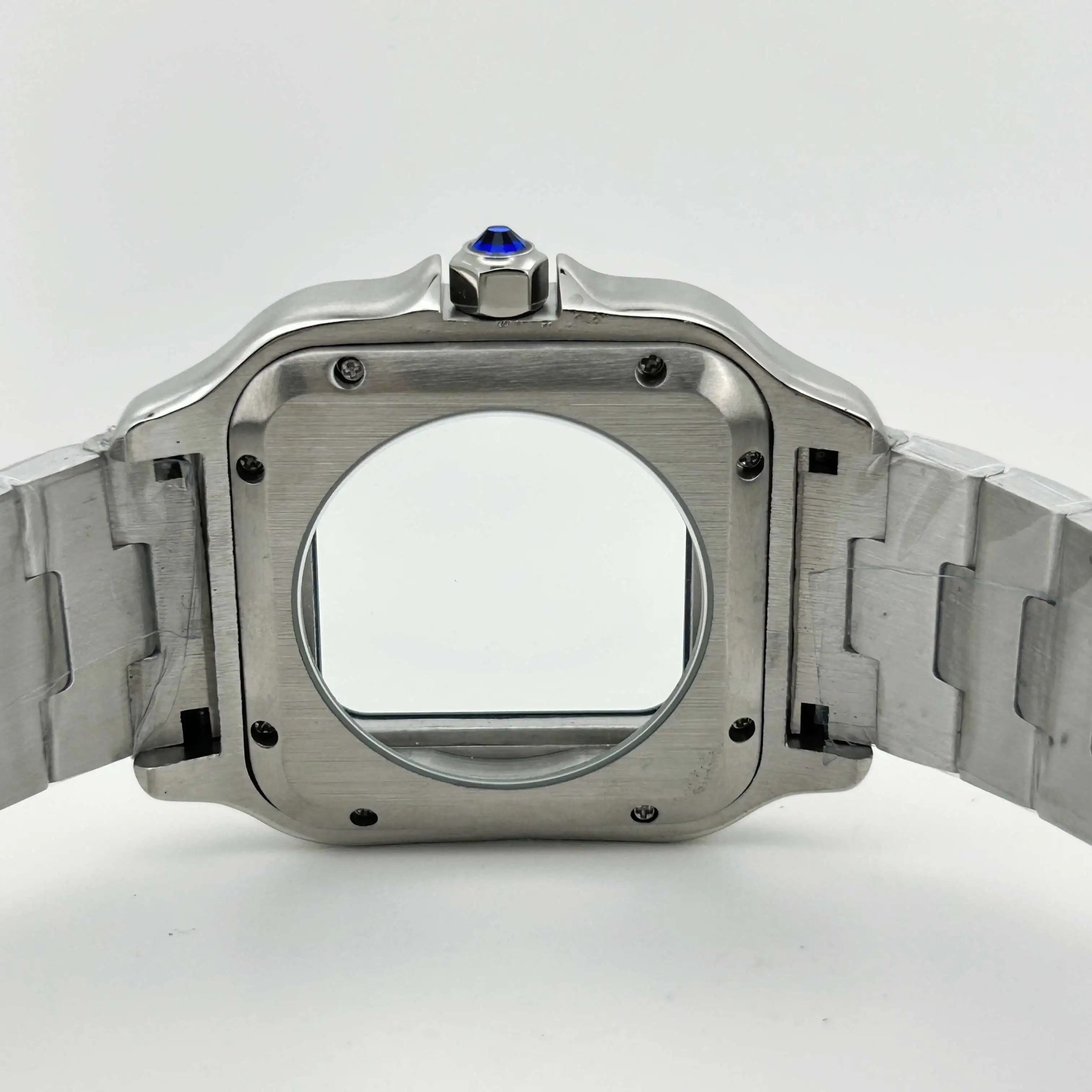 Caja de reloj cuadrada de 38mm, acero inoxidable 316L para cartieres, accesorios de reloj, piezas de modificación Santos para movimientos Sk NH35 NH36