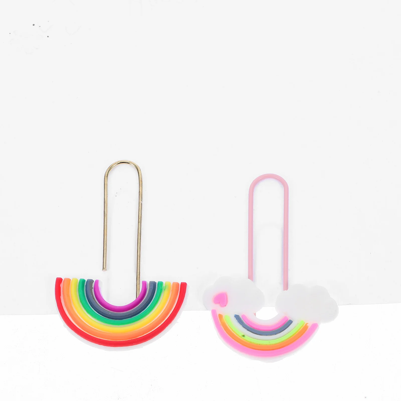 

20Pcs Fun Rainbow Paper Clips Colored Plastic Bookmark Clips for Office School DIY Decoration Card Making Envelopes Albums