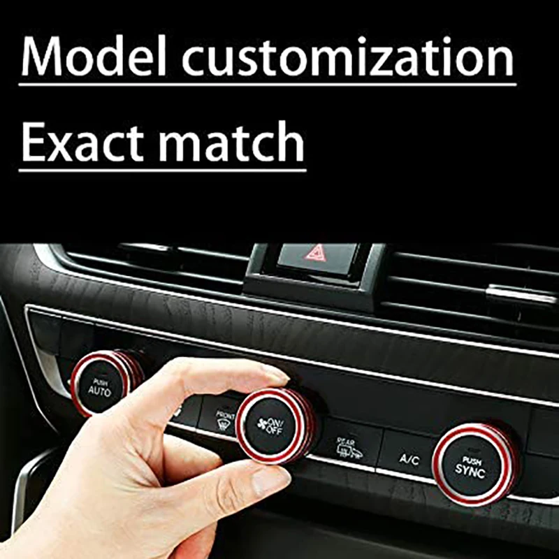 5PCS Car Centre Console Air Conditioning Volume Knob Ring Cover Trim For Honda Accord Sedan Sport EX EX-L LX 2018-2021