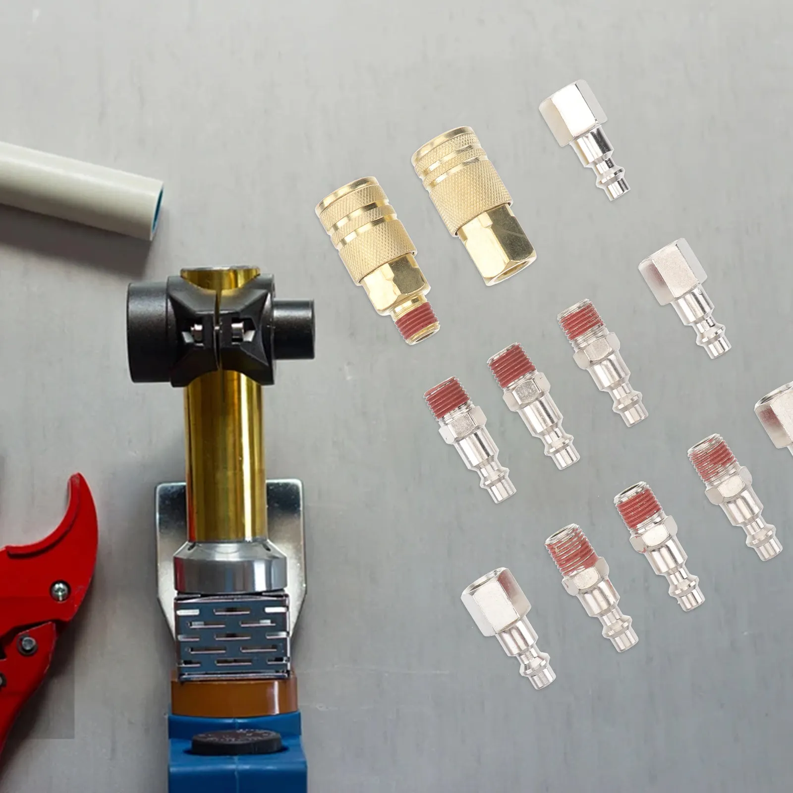 12 in 1 Air Coupler Pneumatic Connector Set Iron Material Quick Disconnect Push in Fittings for Air Hose Compressor Us Style