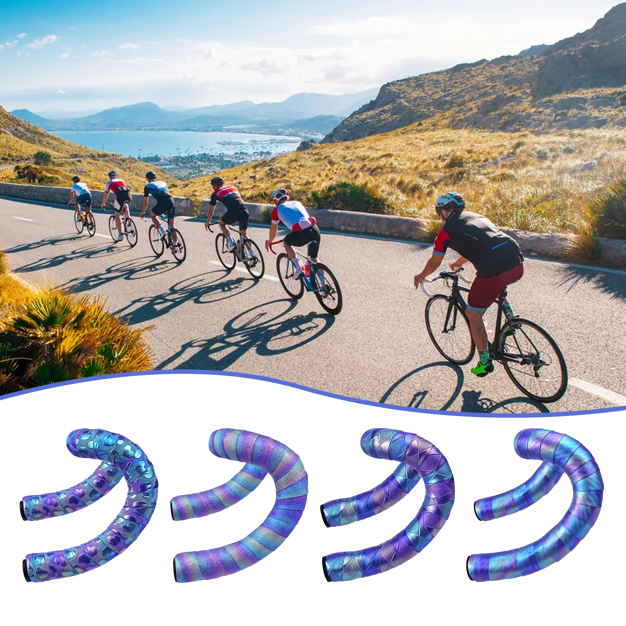 fita-de-guidao-iridescente-pollycycle-para-bicicleta-de-estrada-antiderrapante-absorvente-de-impacto-com-plugs-para-extremidades-do-guidao