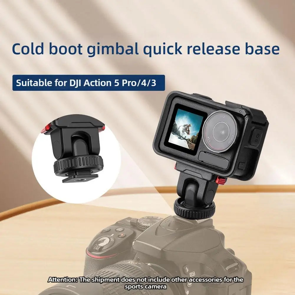 สําหรับ Dji 0smo Action 5 Pro เย็นรองเท้า Quick ฐานกําจัด Stable Quick-release Adapter Mount สําหรับ Dji 0 smo Action 5 Pro Access W7p8