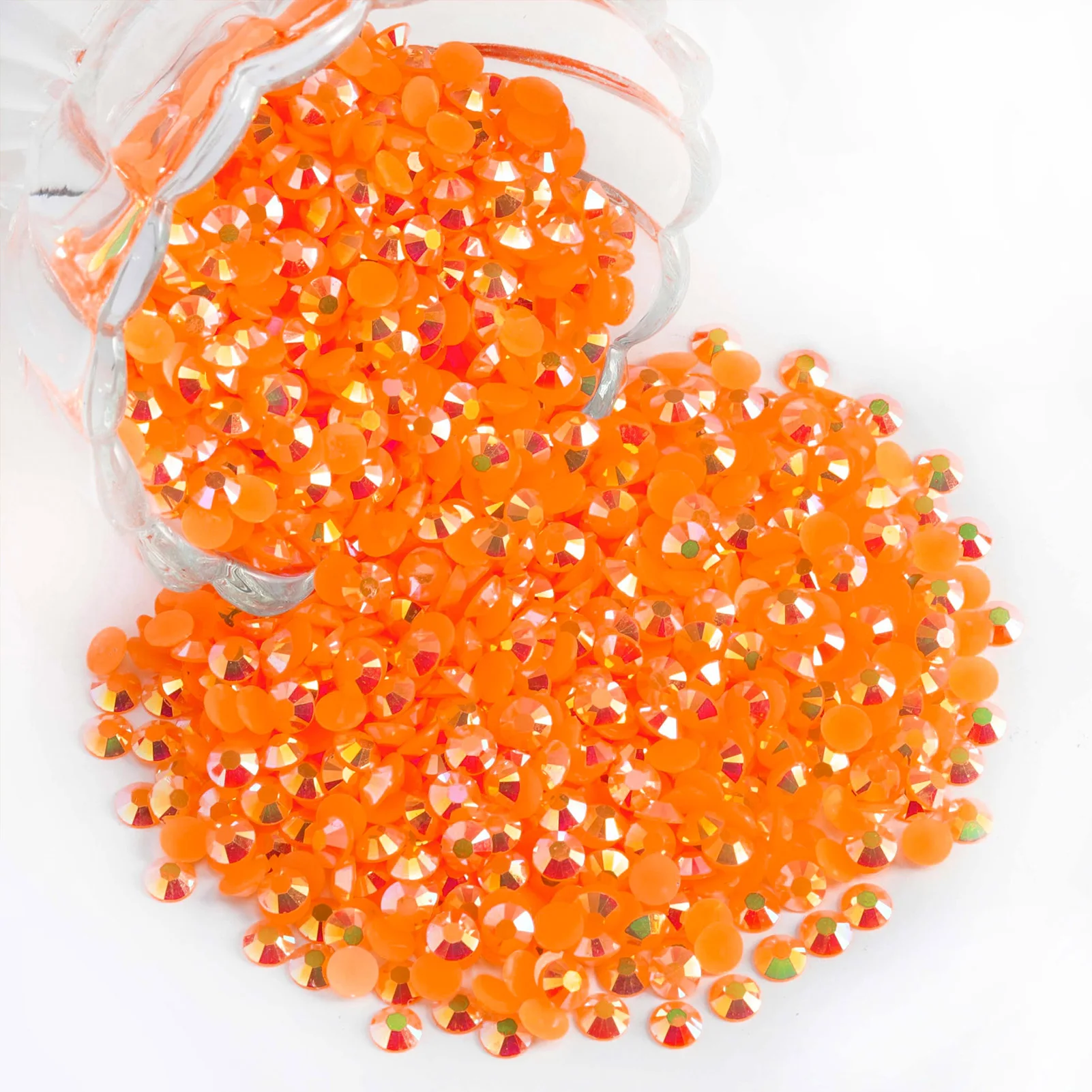 Orange-Rote AB Flatback Harz-Jelly-Strass-Steine 2mm 3mm 4mm 5mm 6mm – Kunststein-Perlen für Bastelarbeiten, DIY-Nagelkunst und Charms-Zubehör – Detail 7