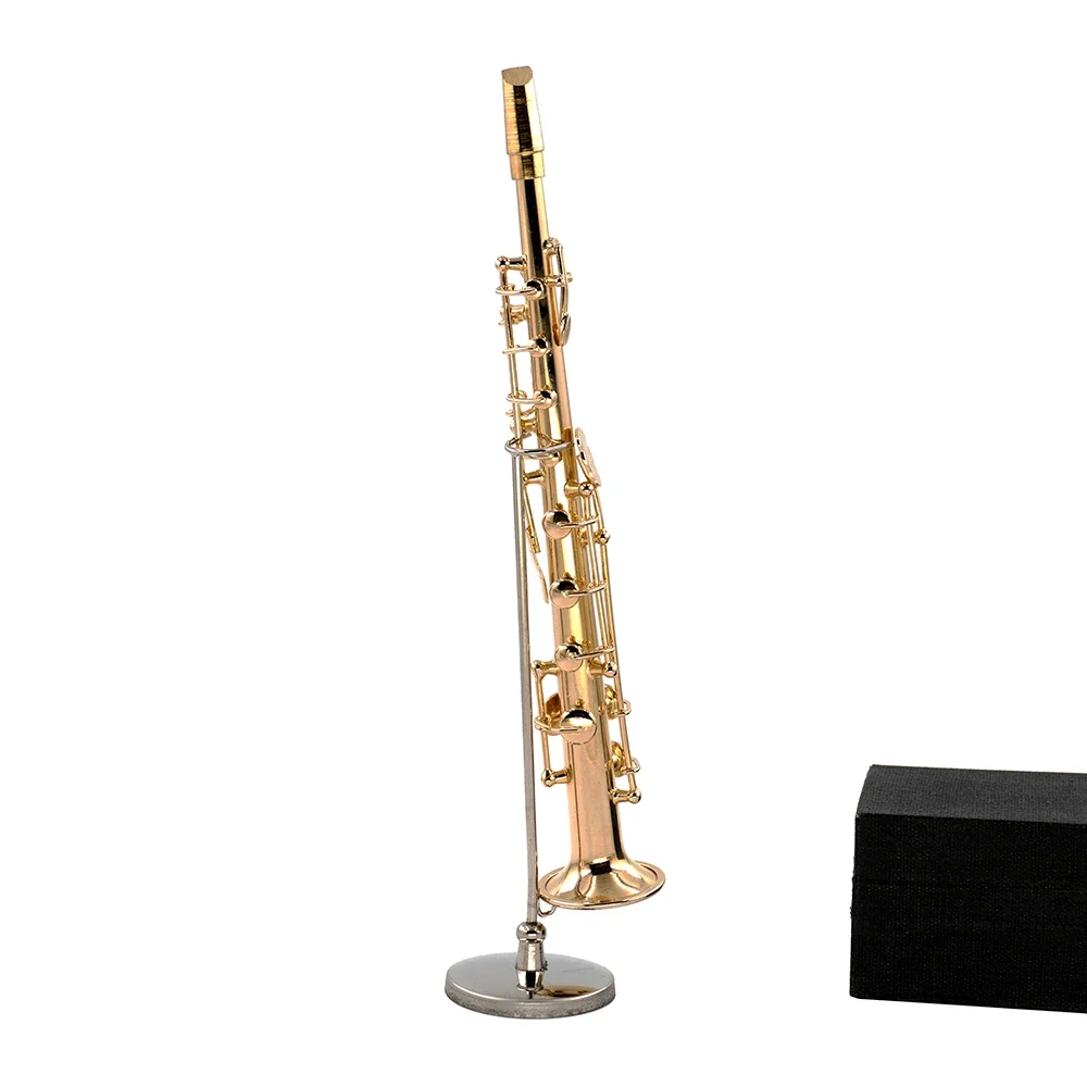 Miniature Copper Soprano Saxophone Musical Instruments Model for 1/12 Dollhouse ob11 1/6 figure Accessories ob11 Decoration