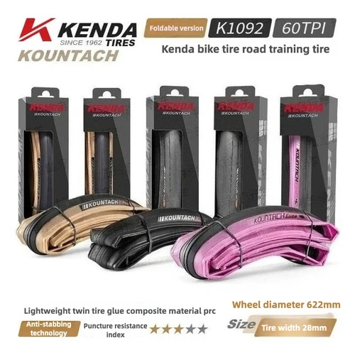 Kenda K1092 bicicleta borde amarillo borde rosa neumático bicicleta de carretera neumático exterior 700*25 28C resistente a pinchazos 120TPI