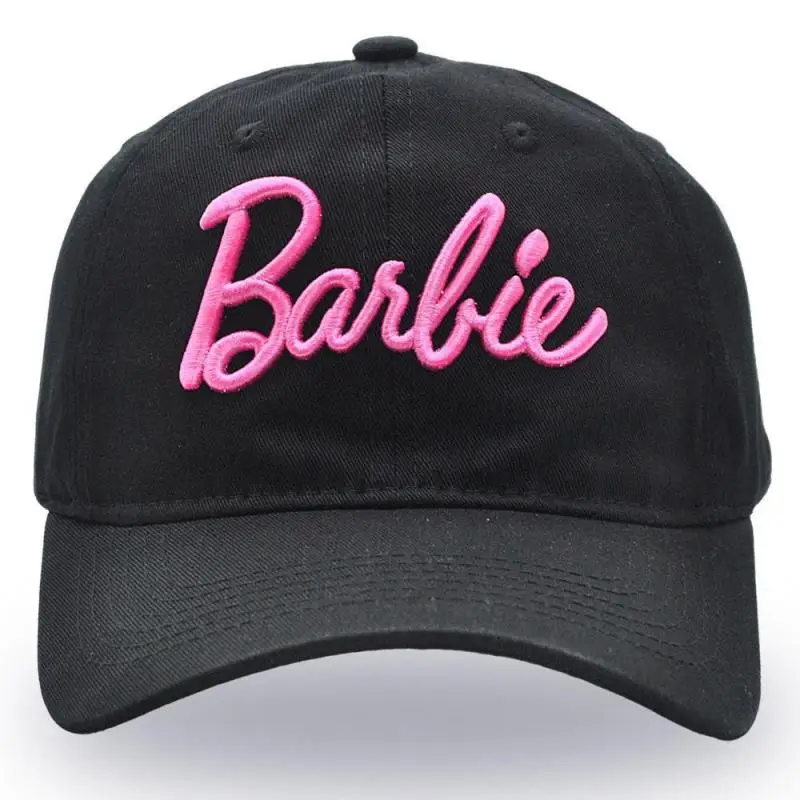 Gorra de béisbol con visera para niñas Barbie, bordado tridimensional, versátil, sombrero para el sol, dibujos animados, lindo sombrero informal, regalo de vacaciones, nuevo