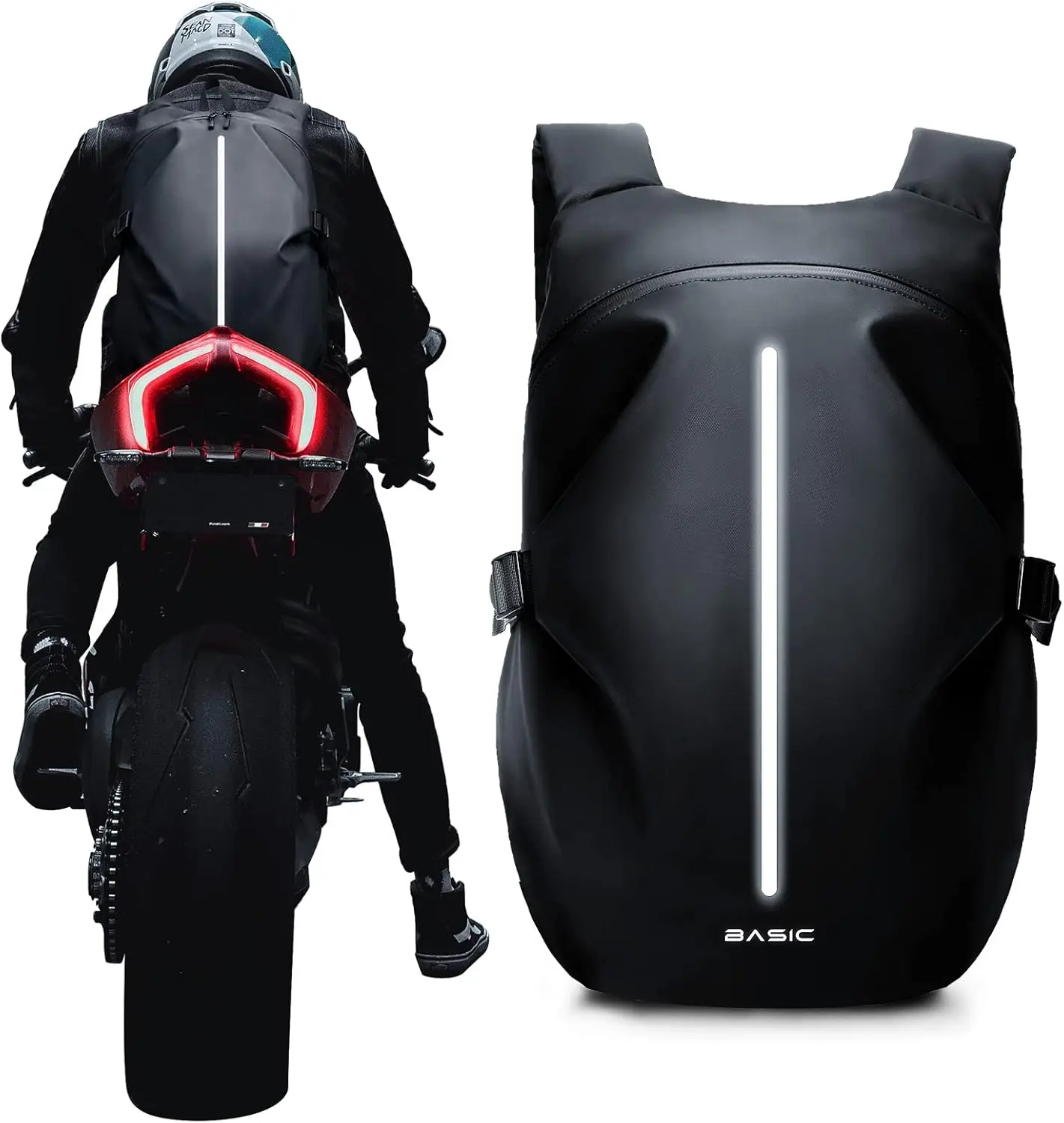 

40L Motorcycle Backpack Waterproof Helmet Bag Reflective Riding Pack Large Capacity Multifunctional Sports Bag for Men & Woman
