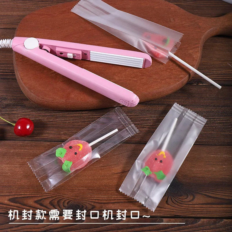 50Pcs Transparent Frosted Clear DIY Handmade Lollipop Candy Sugar Bags Machine Sealing Packaging
