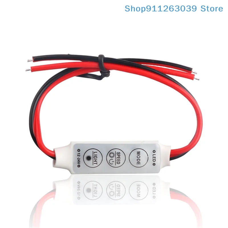 *Mini Three-key Monochrome Controller LED Strip Module 3-key Manual Button Dimming Micro Flash Breathing Red Black