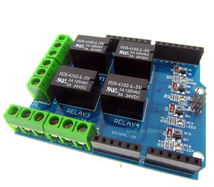 5pcs/lot 4 channel 5v relay shield module, Four channel relay control board relay expansion board for UNO R3 mega 2560