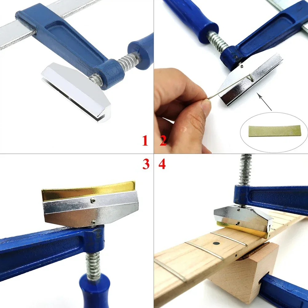 Fingerboard Fret Pressing Tool Set Tool Coundhole Caul Inserts Metal + Wood Repair Tool Acoustic Bass Luthiers