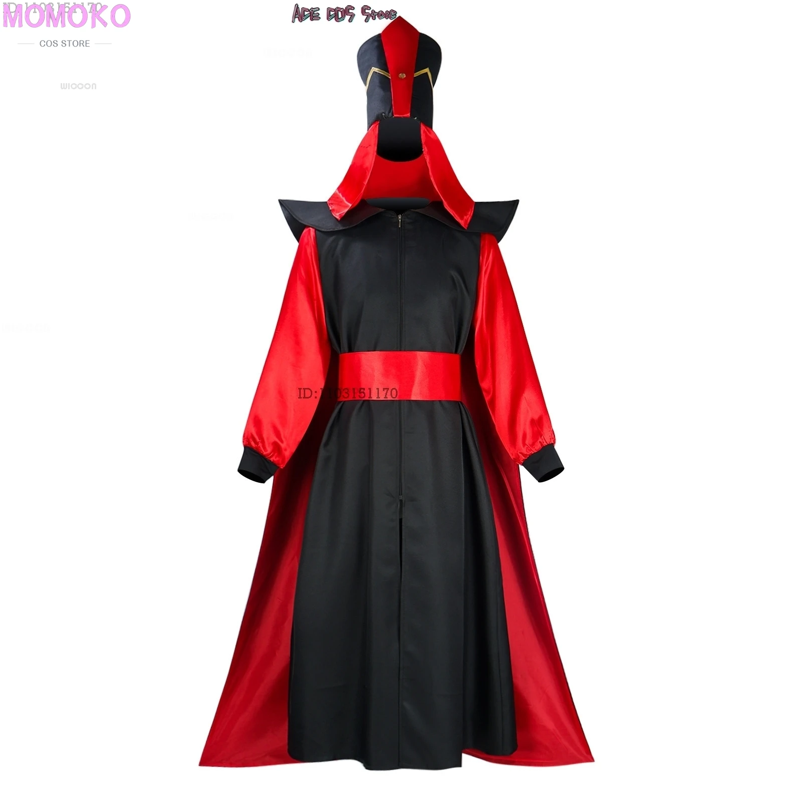 Anime Movie Fairytale Sorcerer Jafar Cosplay Costume Arab Outfits Set Halloween Fancy Suit Party Hat Villian Beard Roleplay