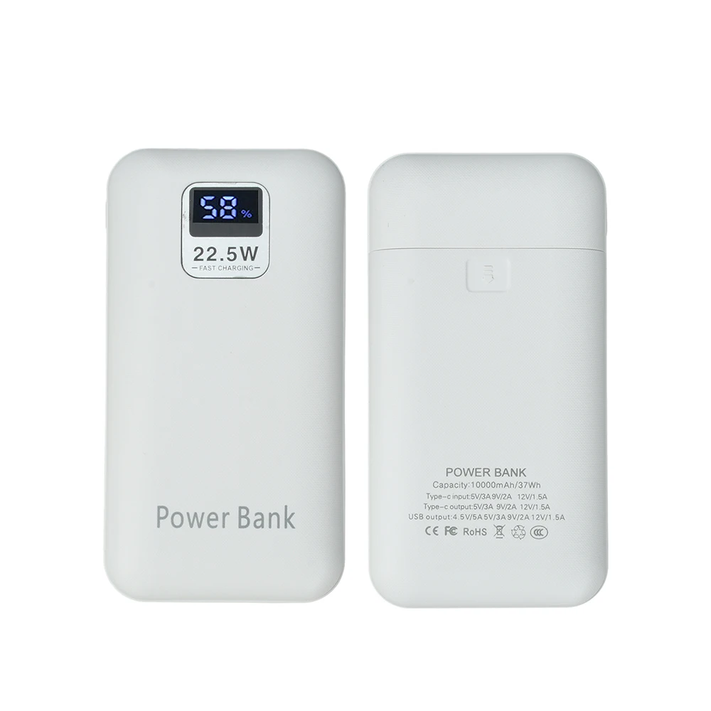 Welding Free 21700 Battery Power Bank Shell DIY Kit PD20W Type C Bidirectional Fast Charge 22.5W With Digital Display