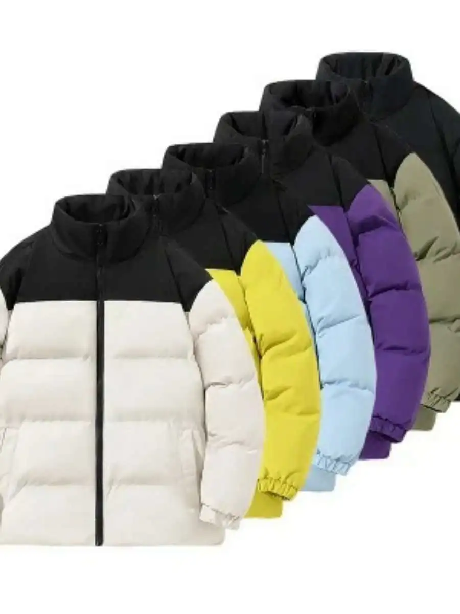 

Men's Winter Cotton Jaet Thiened aphene Bla Gold Face Faionable Long Sle Casual Coat with Side Zipper kets