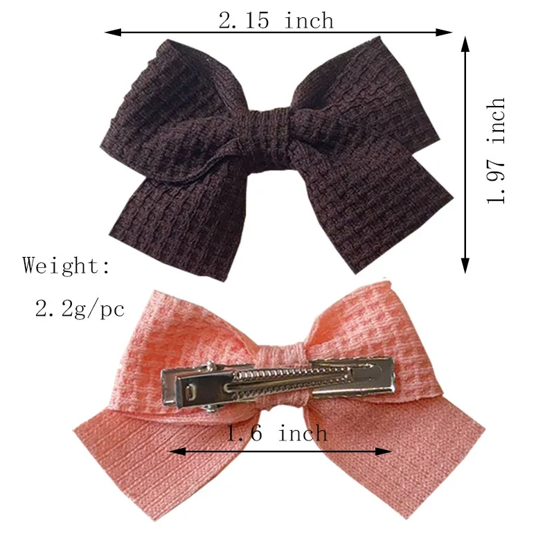 2PCS Soft Cotton Bow Hairpin Girl Sweet Plaid Design Hairpin Color Block Delicate Hairgripe Barrettes Kawaii Child Accessories