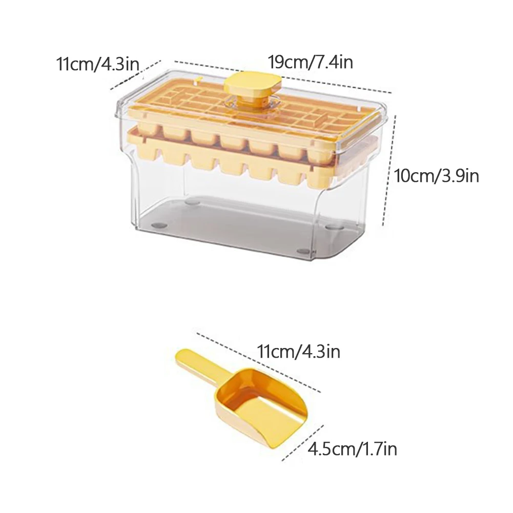 34/68 Grid Ice Cube Tray With Lid & Storage Box Reusable Easy Press Release Ice Mold Household Freezer Ice Making Tool