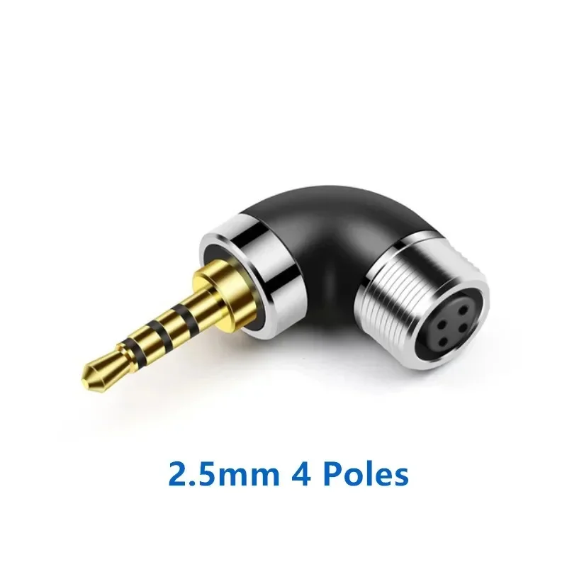 Self-Locking Connector 90 Degree Audio Jacks 2.5 3.5mm 4.4 mm Jack Plug 3 In 1 Multi-Function Connector For HiFi Cable