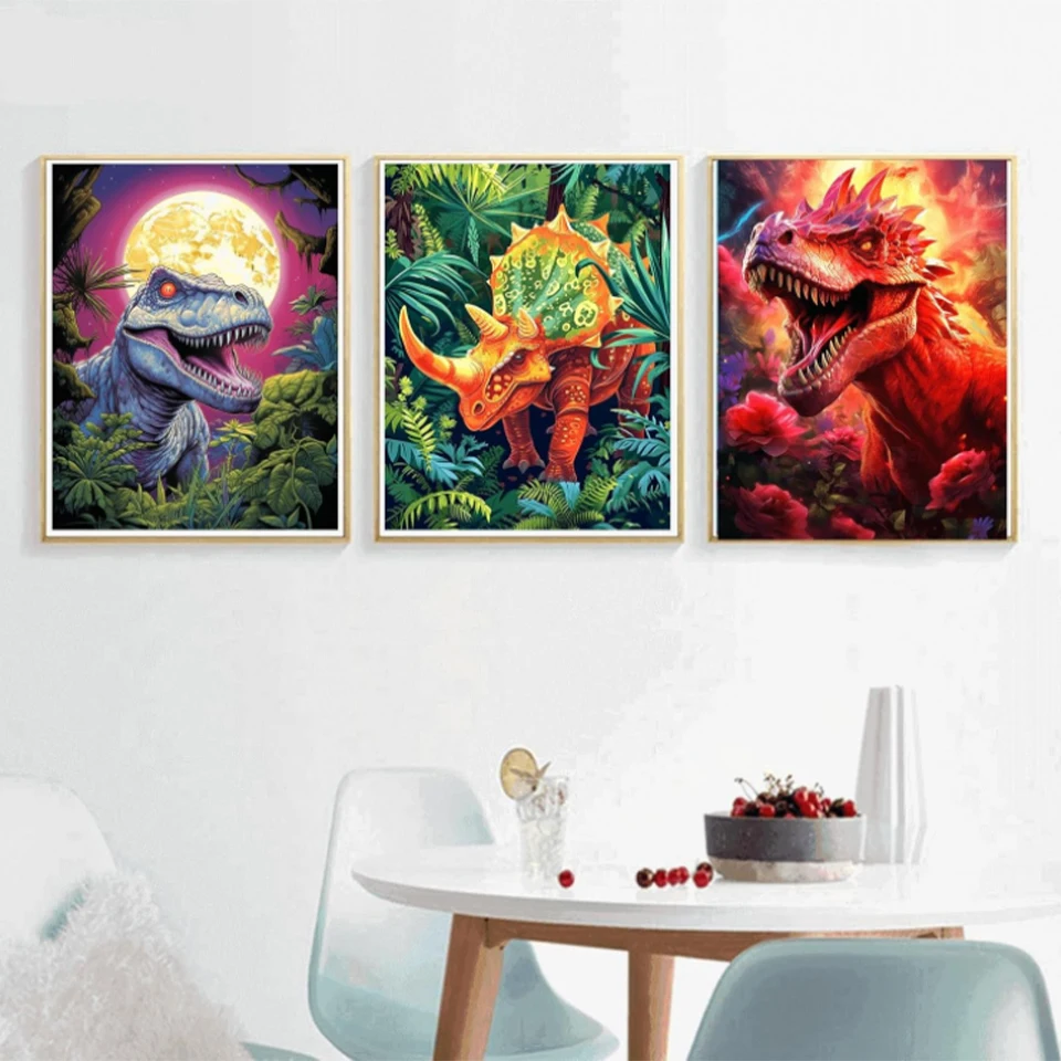 

5D DIY Diamond Drawing Dinosaur Full Circle Square New Product Animal Diamond Embroidery Mosaic Cross Embroidery Handmade Gift