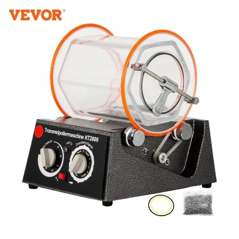 VEVOR 1Kg 5Kg Rotary Tumbler Surface Polisher Jewelry Drum Polishing Machine KT2000 KT6808 Tumbling Mini-Tumbler Finishing Tools