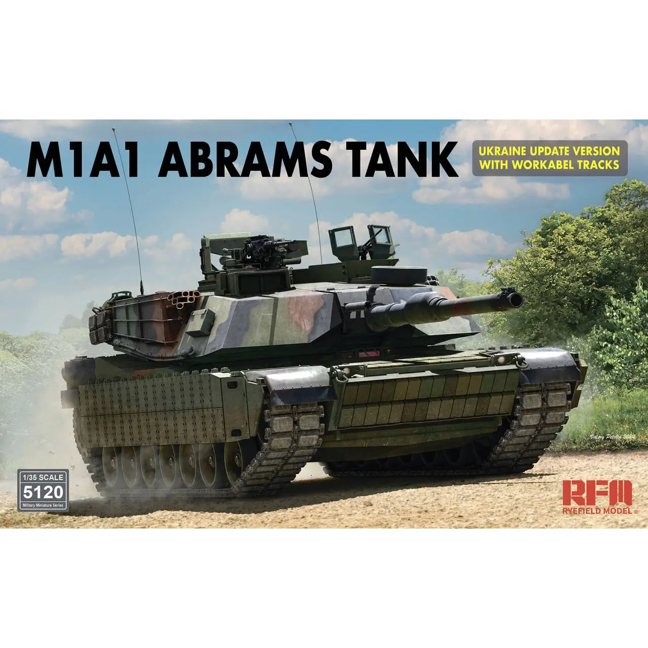 RYEFIELD MODEL RFM RM-5120 1/35 M1A1 Abrams Main Battle Tank Ukraine Version - Scale Model Kit