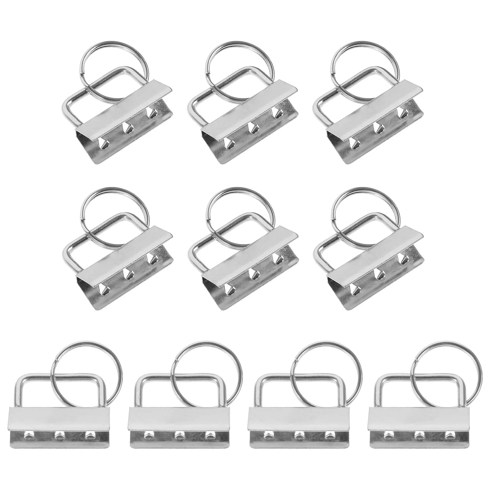 

10pcs Key Chain Fobs 32mm Silver Metal Tail Clip Wristlet Hardware Key Ring Fob Lanyard Accessories Craft Gift