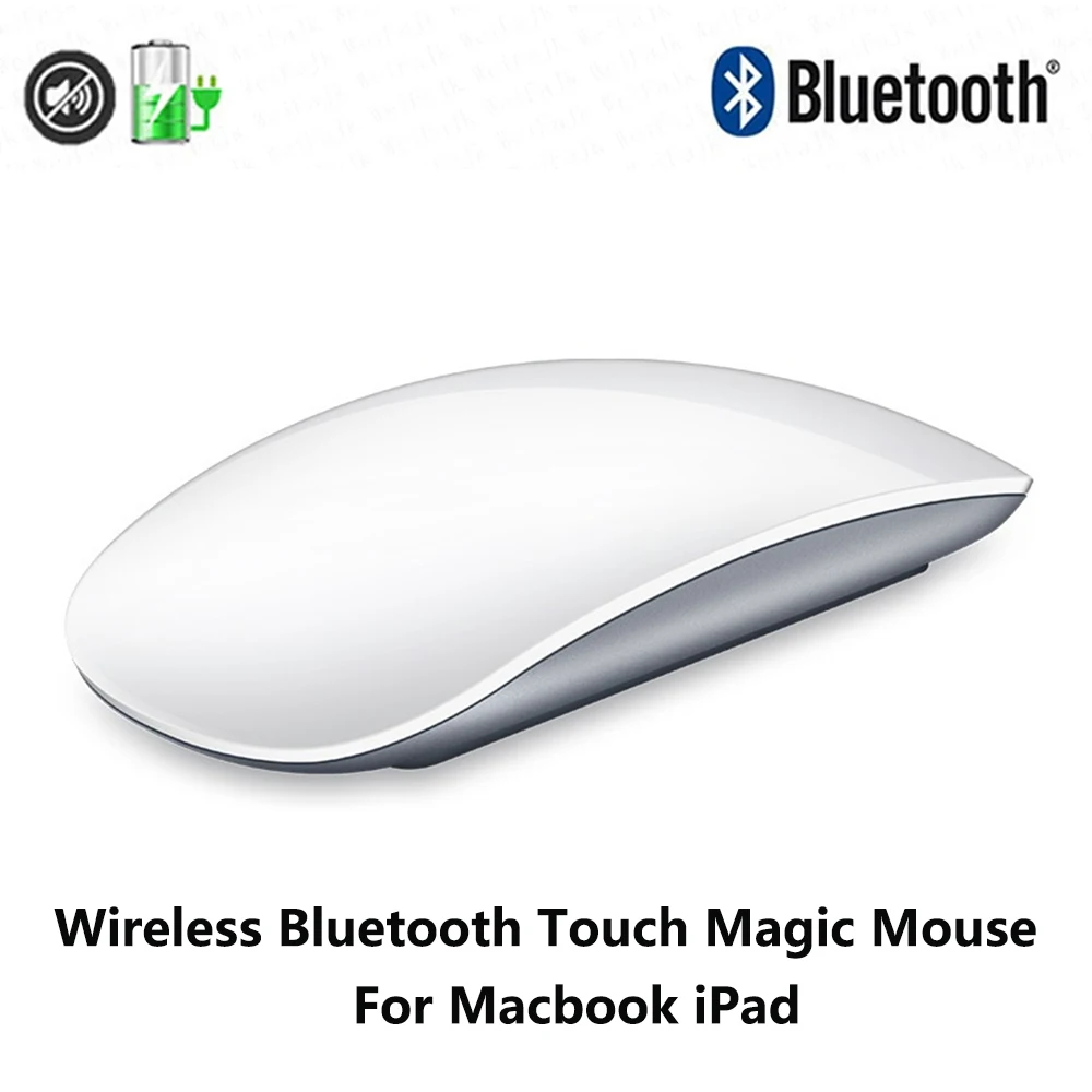 Беспроводная мышь Bluetooth для Apple Touch Magic Mouse, перезаряжаемая Бесшумная сенсорная мышь для Macbook Pro Air, ноутбука, ПК, iPad мышь