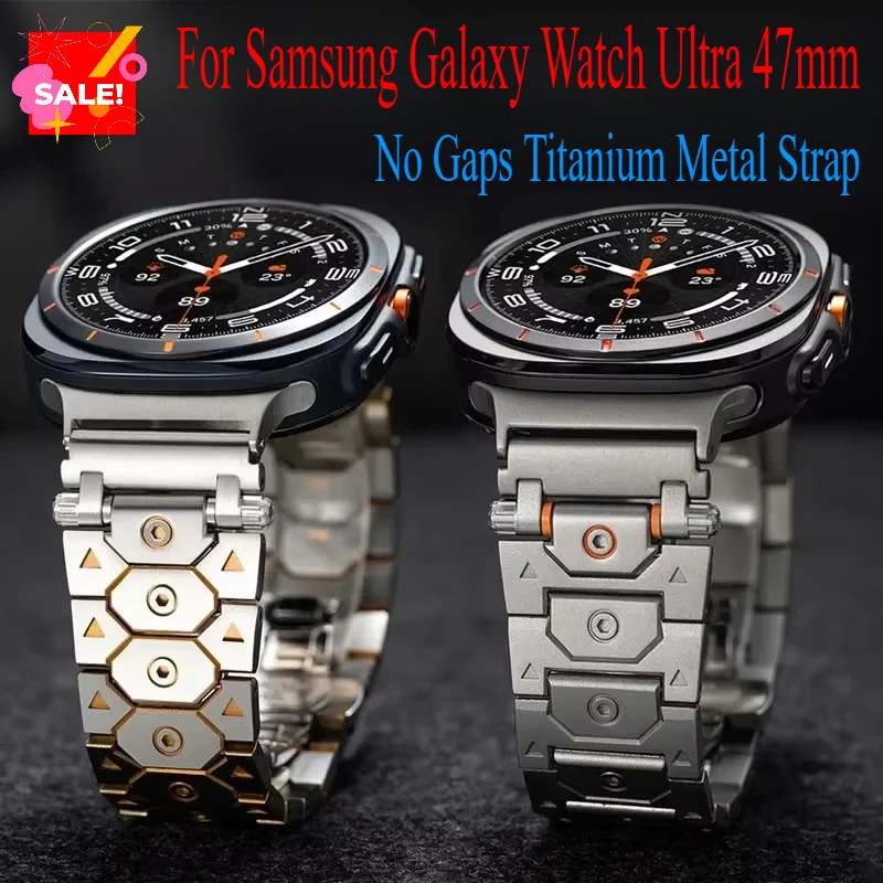 

No Gaps Titanium Stainless Steel Metal Strap For Samsung Galaxy Watch Ultra 47mm Luxury Bracelet Galaxy Watch Ultra Accessories