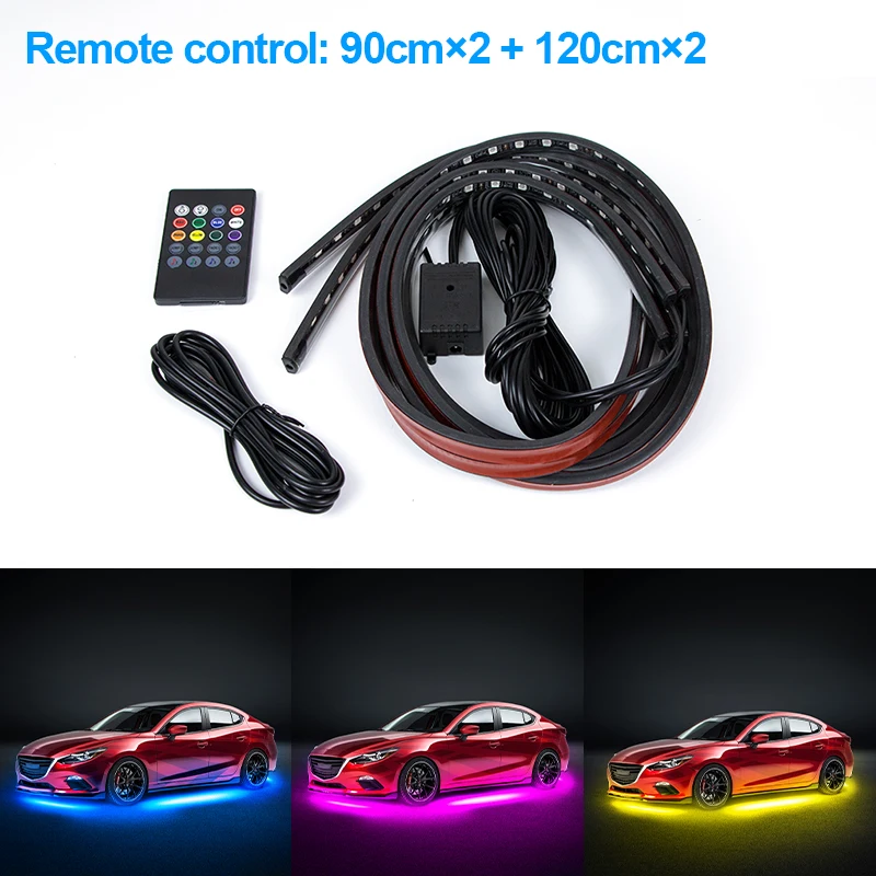 BLALION Flexibele Auto Underglow Light Strip 12V LED Underbody Omgevingslicht Met App Controle Neon Auto Decoratieve Sfeerlamp
