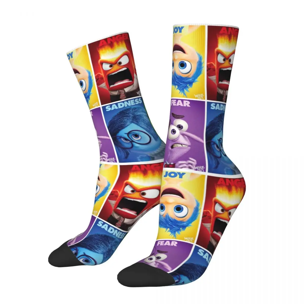 Crazy compression INSIDE OUT Sock for Men Harajuku Disney Inside Out Quality Pattern Crew Sock novità