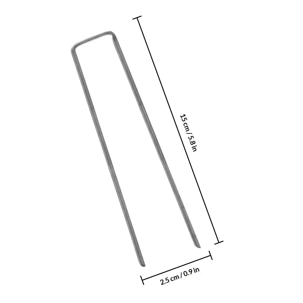 30Pcs Garden Landscape Pegs Heavy Duty Q195 45 Steel U-Shaped Stakes for Weed Barrier Fabric Camping Tent Anchoring Ground