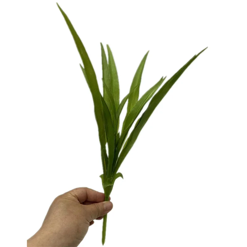 5Pcs Faux Chlorophytum Officinalis Leaves Simulation Greenery Wedding Floral Decoration Artificial Plastic Gladiolus Leaf