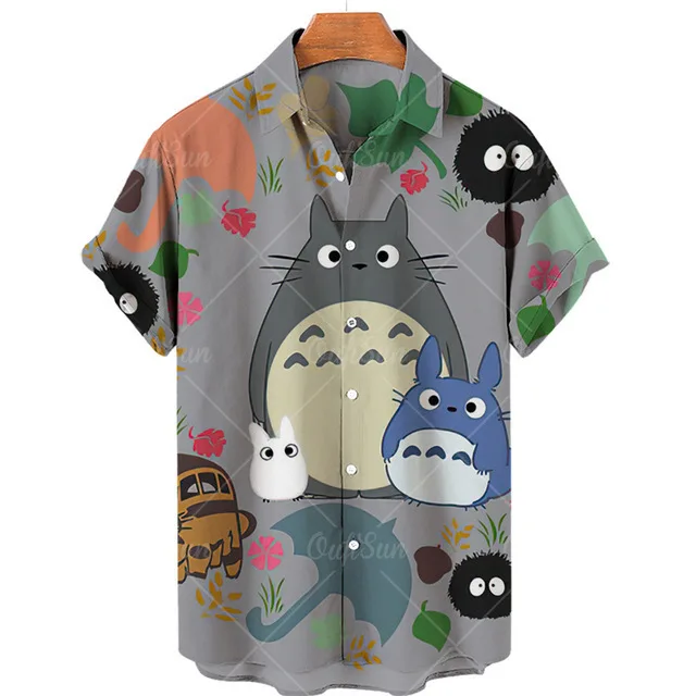 Men's Short Sleeved Shirt with 3D Digital Printing Button Placket Comic Theme Party Mens Festival Leisure Apparel