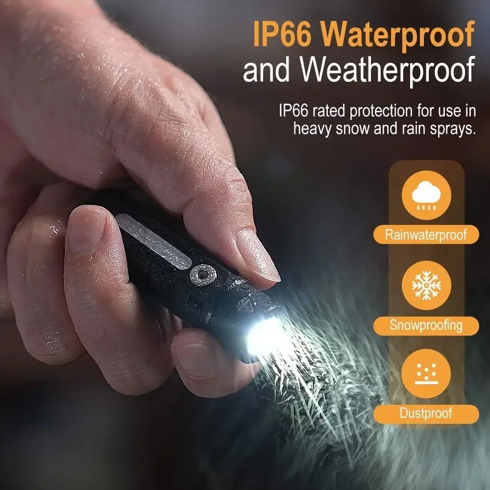 

Multi-Light Source Mini Keychain Flashlight Super Bright Side Lamp Portable Work Light Waterproof Rechargeable