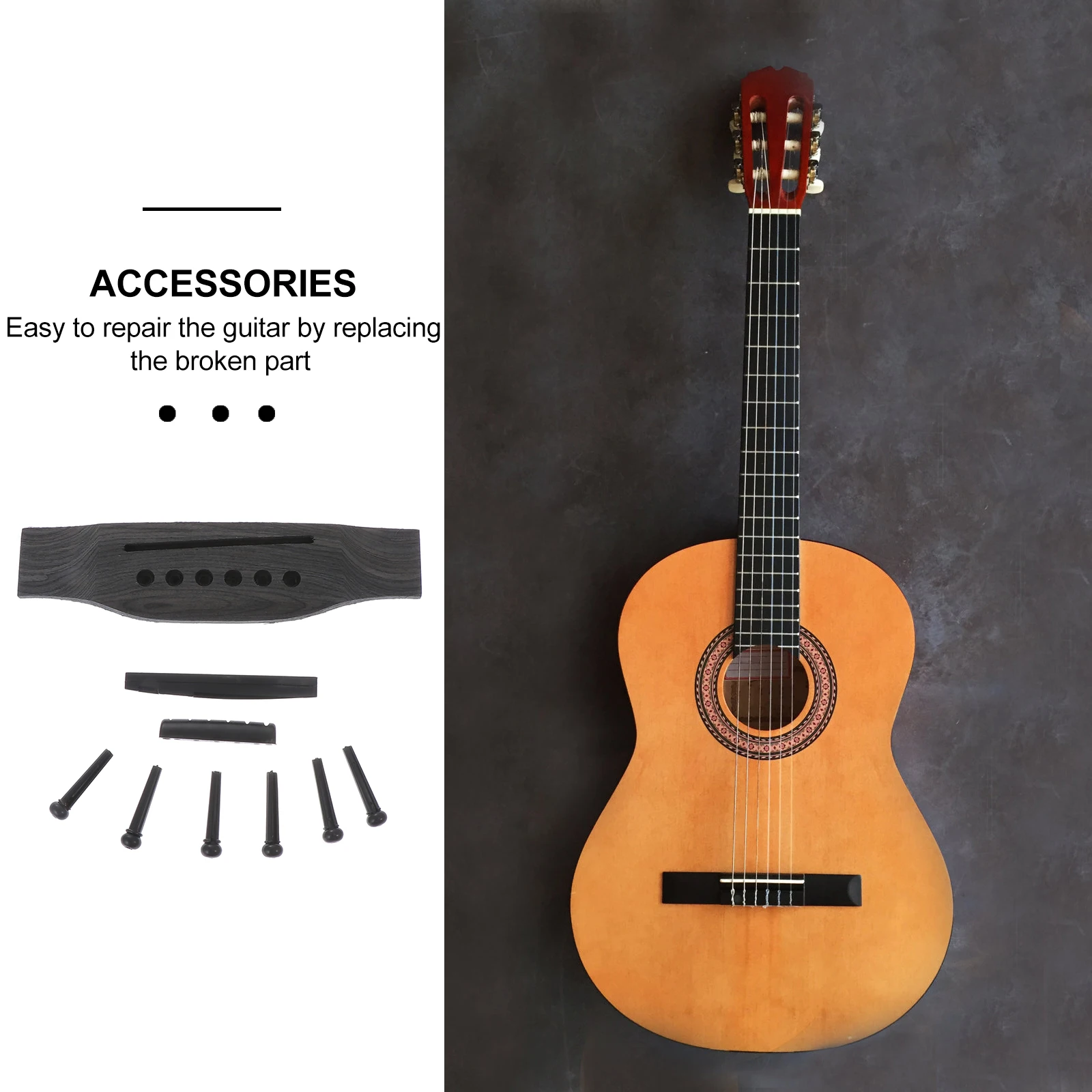 

Acoustic Bridge Guitar Accessory Set Replacement Supplies The Strings Saddle Nut